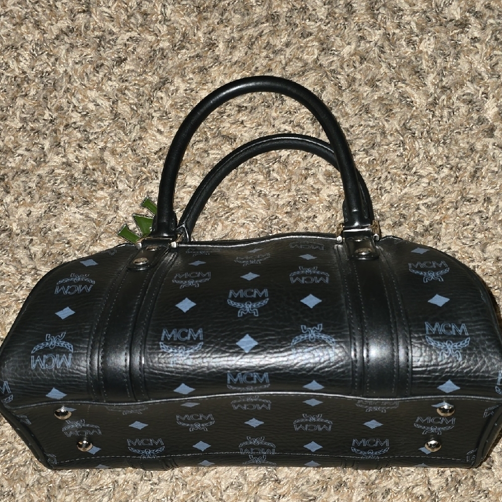 Authentic MCM Black Purse with Silver Accents & Charm - Picture 4 of 5